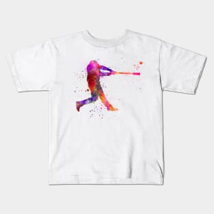 Baseball player in watercolor Kids T-Shirt